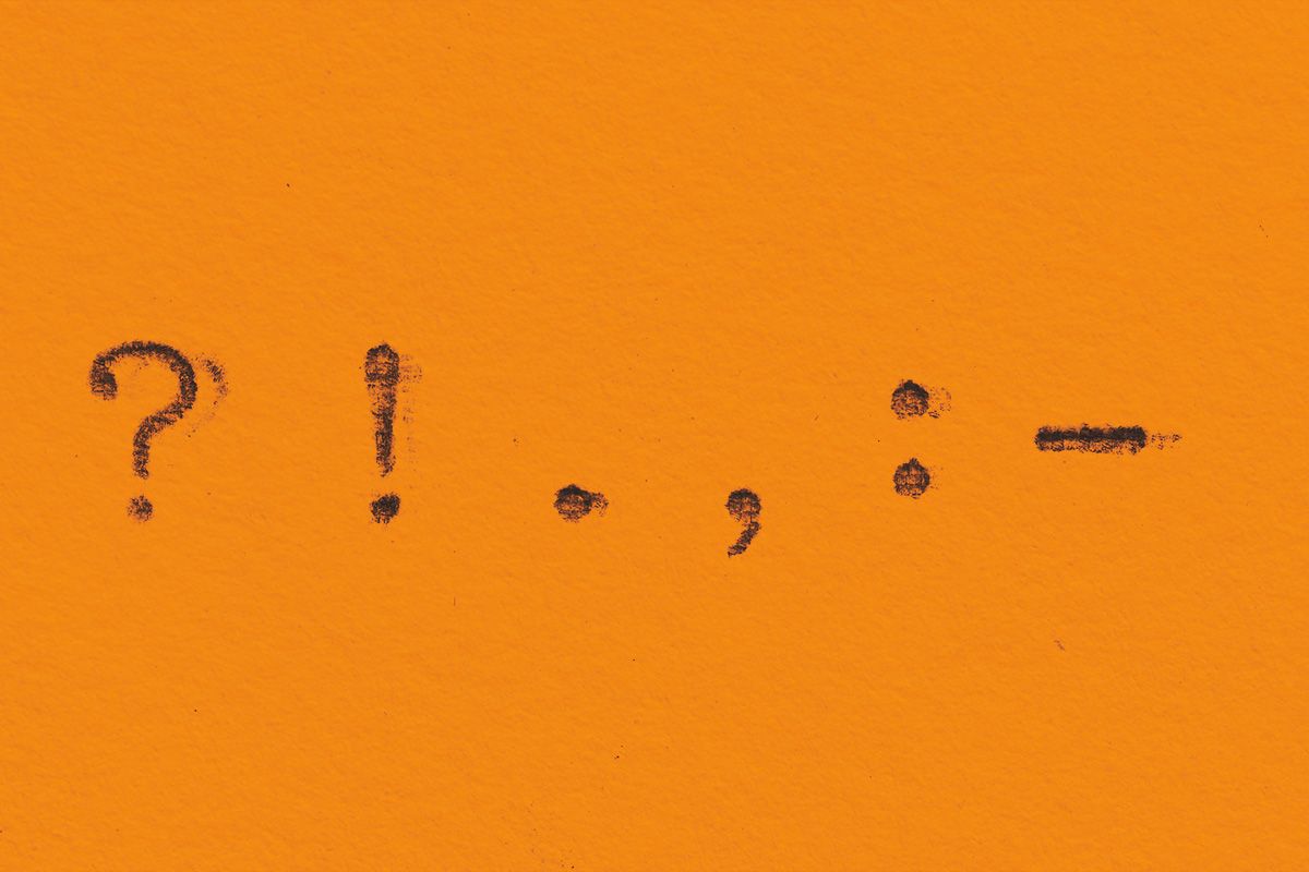 punctuation marks from typewriter