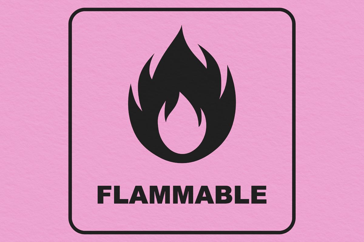 Fire warning flammable sign