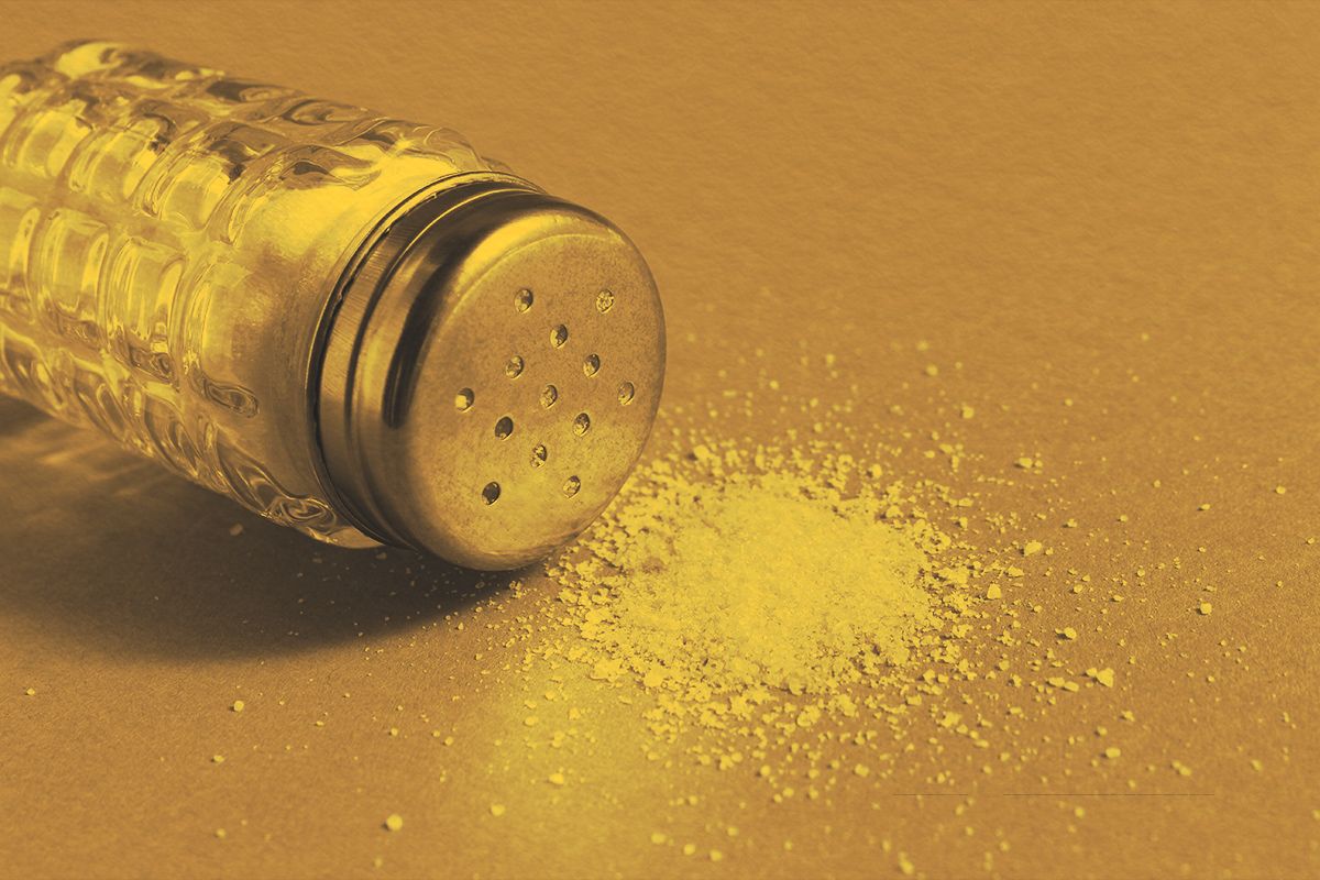 Spilled salt shaker