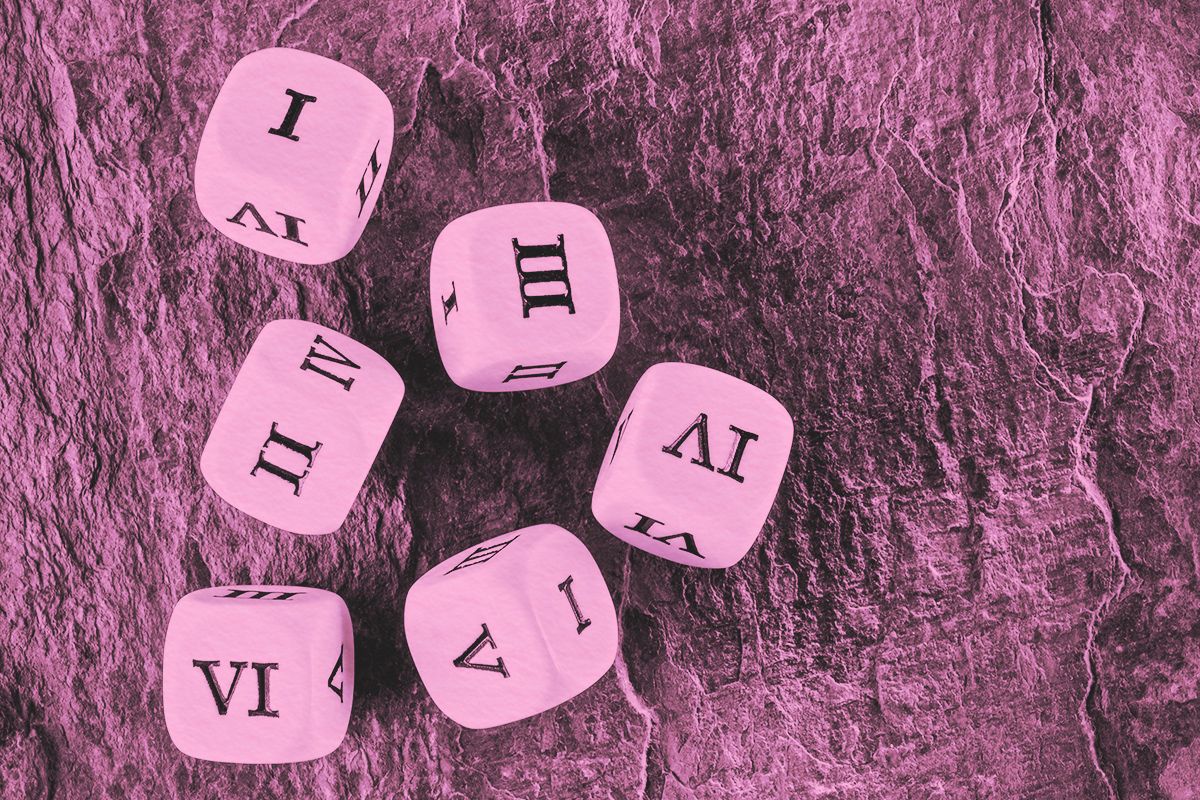Dice with Roman numerals