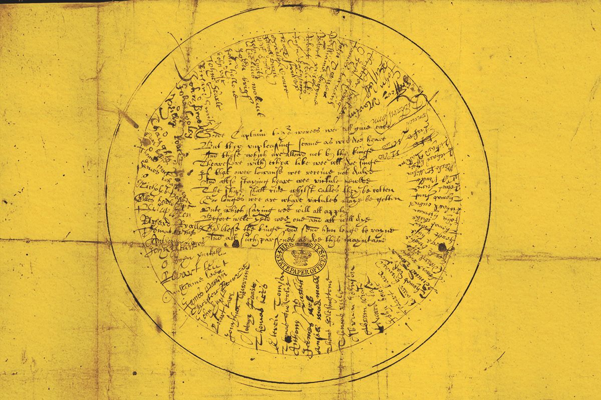 Round Robin letter addressed to a ship’s captain in King Charles I’s service