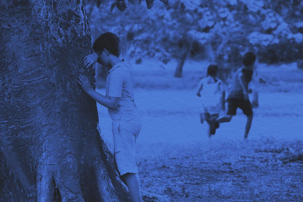 Children playing hide and seek