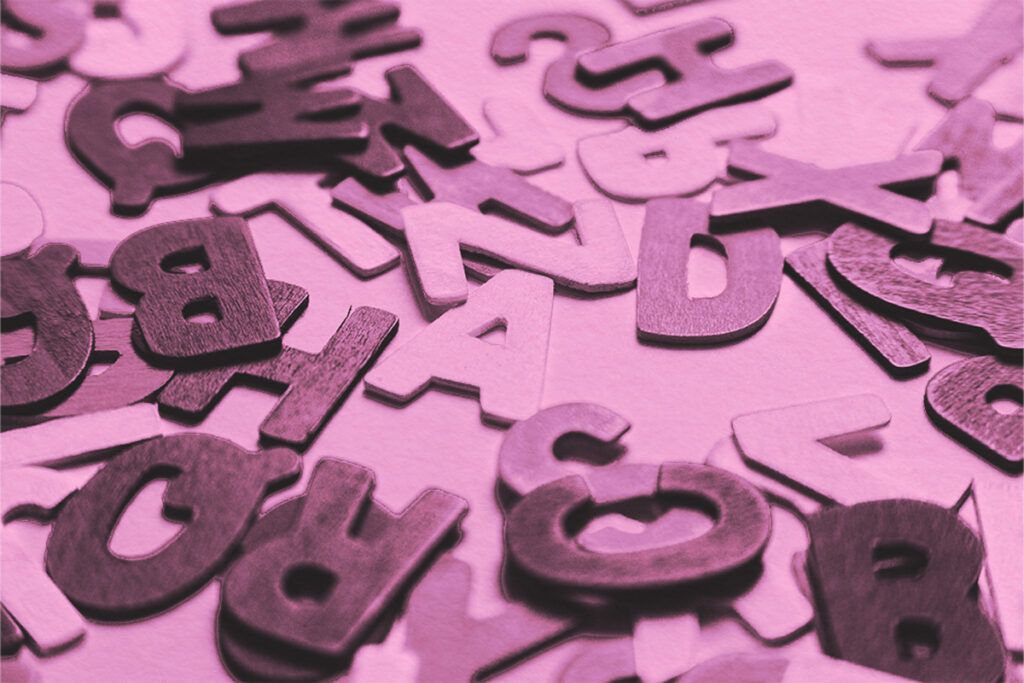 Wooden alphabet letters